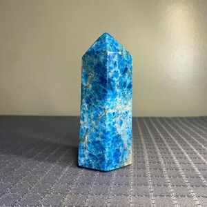 4 inch Blue Apatite Crystal Point Tower 367 Grams
